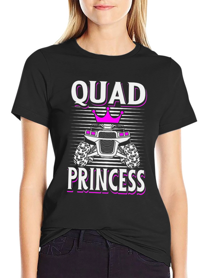 Camiseta Negra Quad Princess para Amantes de ATV