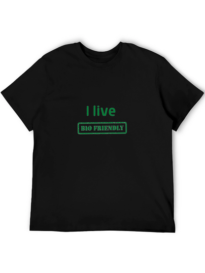 Camiseta Negra Ecológica I Live Bio Friendly