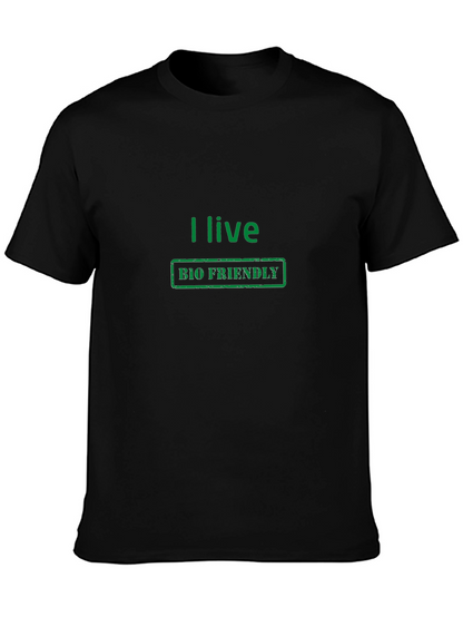 Camiseta Negra Ecológica I Live Bio Friendly