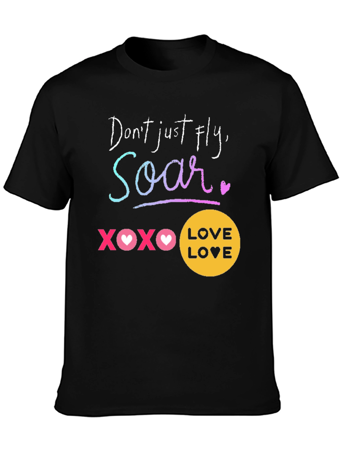 Camiseta Negra Soar: Amor y Motivación