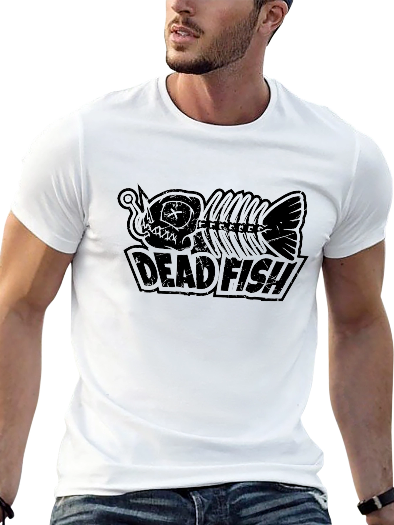 Camiseta Negra Dead Fish Estilo Urbano