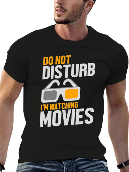 Camiseta Negra No Molestar Estoy Viendo Películas