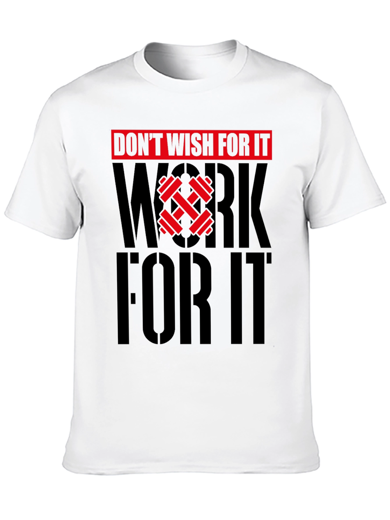 Camiseta Negra Motivacional Gimnasio - ¡Trabaja por ello!