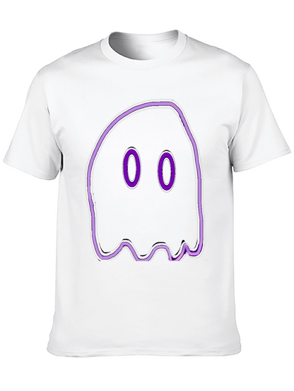 Camiseta Negra con Diseño de Fantasma Morado