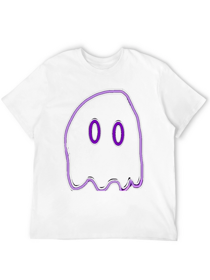 Camiseta Negra con Diseño de Fantasma Morado