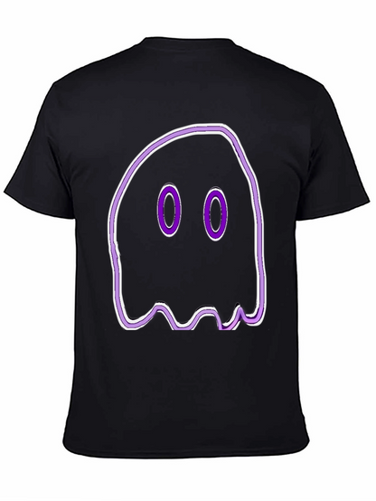 Camiseta Negra con Diseño de Fantasma Morado