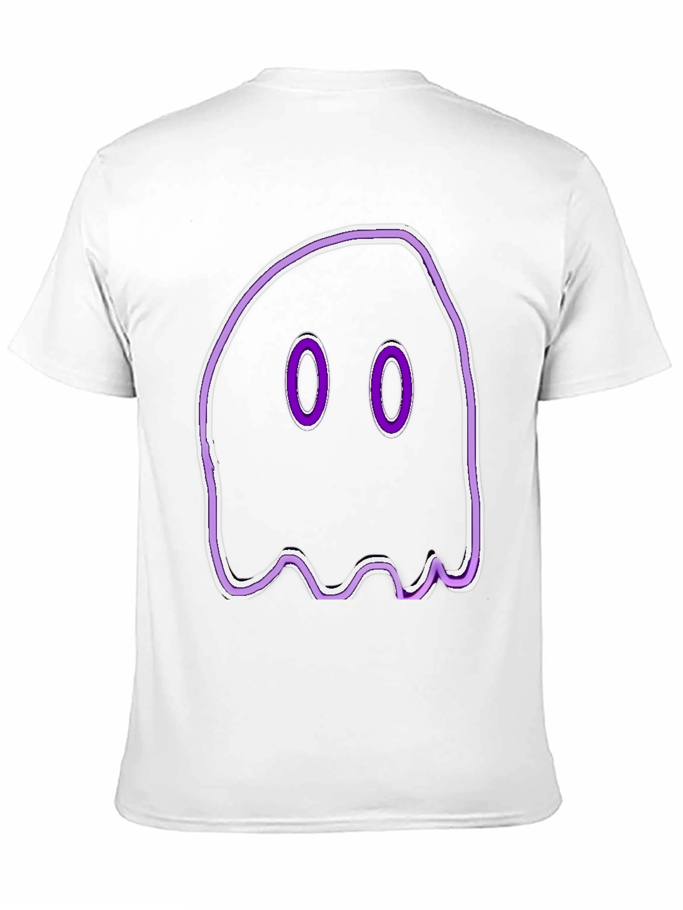 Camiseta Negra con Diseño de Fantasma Morado