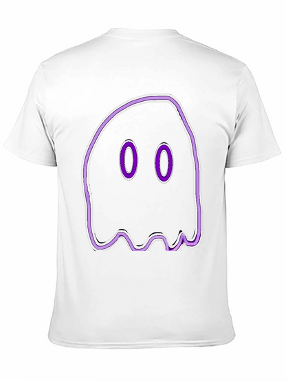 Camiseta Negra con Diseño de Fantasma Morado