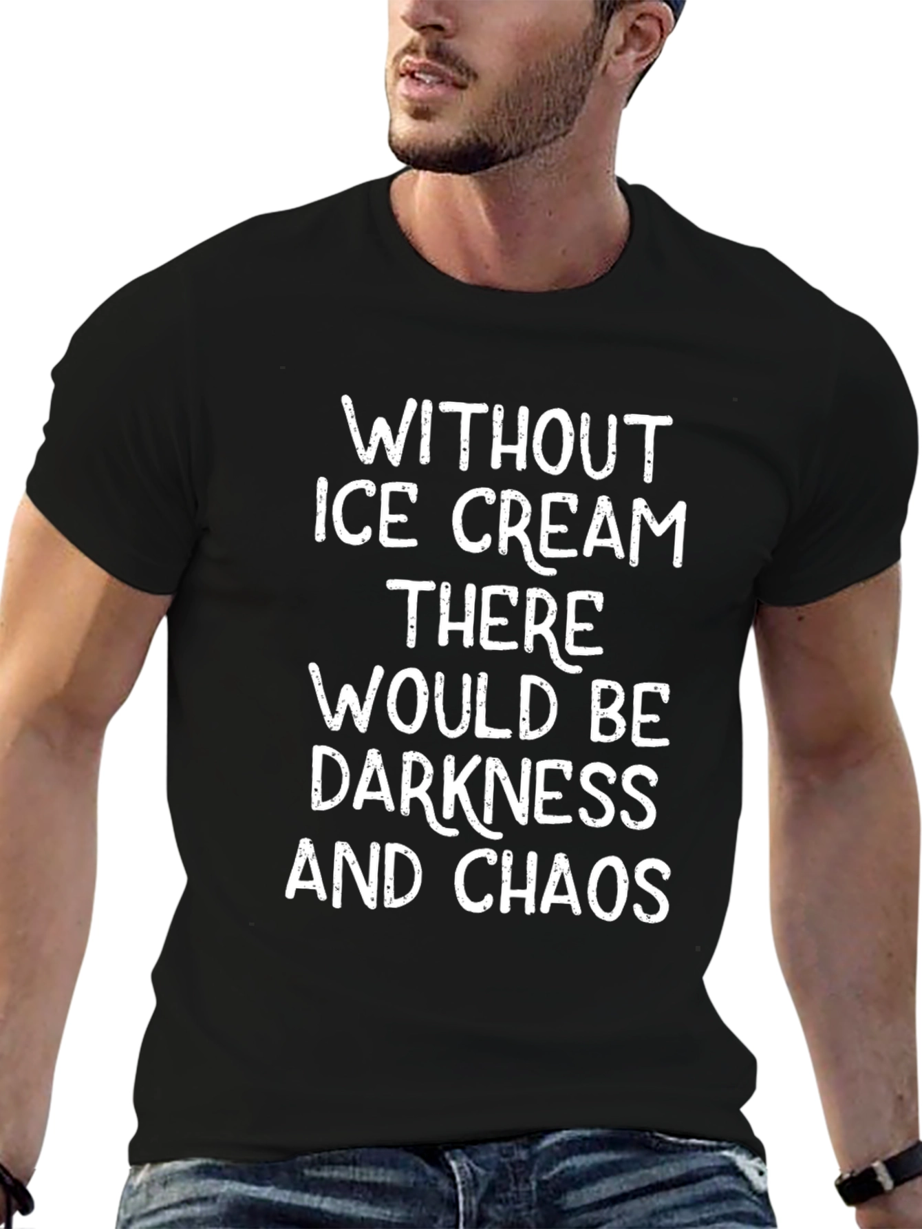 Camiseta Negra: Sin Helado Oscuridad y Caos