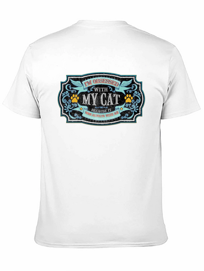 Camiseta Negra Obsesionado con Mi Gato