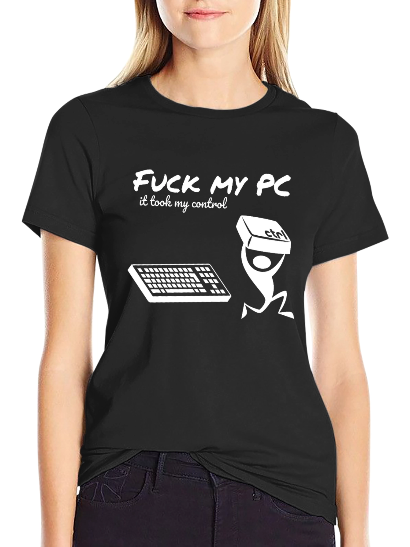 Camiseta Negra Fuck My PC