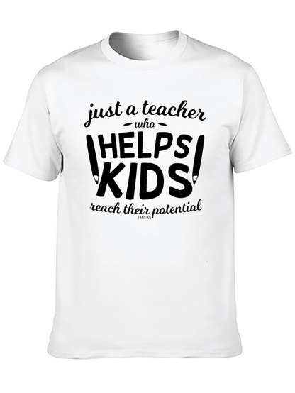 Camiseta Negra Just a Teacher Who Helps Kids