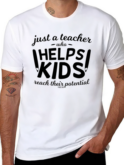 Camiseta Negra Just a Teacher Who Helps Kids
