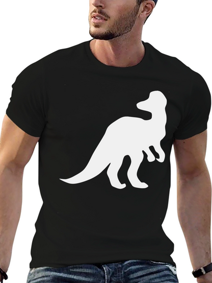 Camiseta Hombre Negra Estampado Dinosaurio