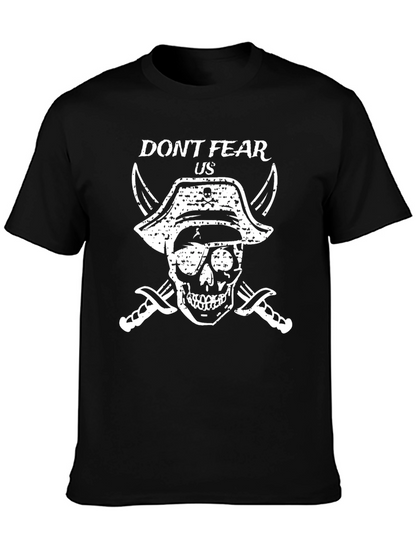 Camiseta Negra con Diseño de Calavera Pirata