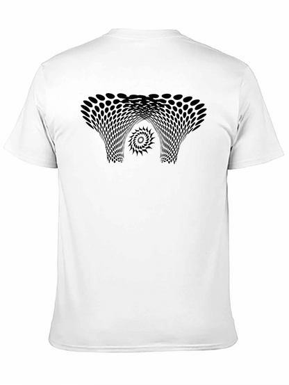 Camiseta Negra con Diseño Abstracto Hipnótico