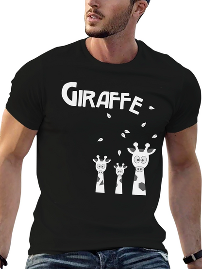 Camiseta Negra de Jirafas Divertida y Original