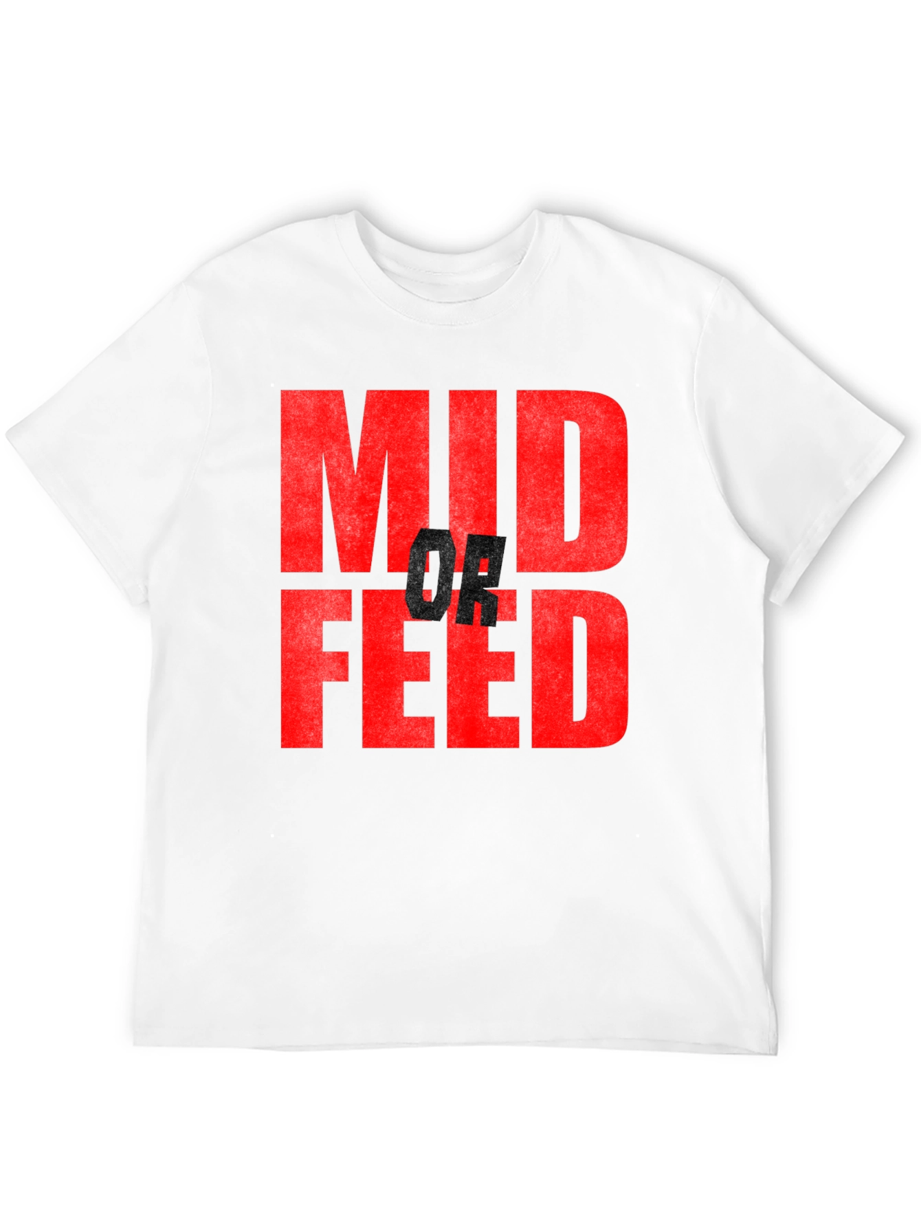 Camiseta Negra con Texto Mid or Feed