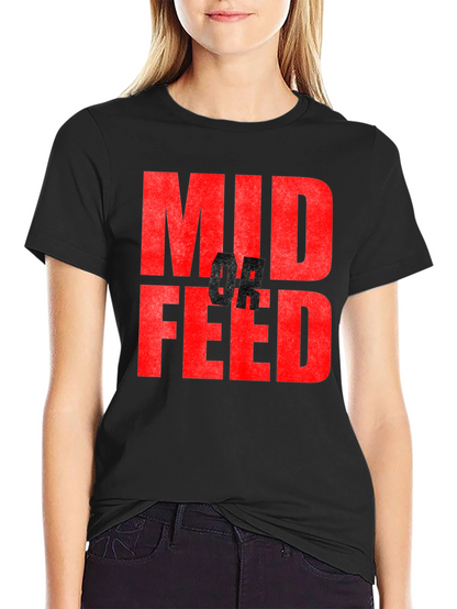 Camiseta Negra con Texto Mid or Feed