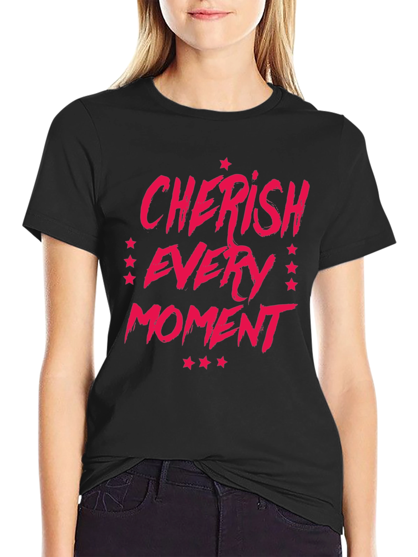 Camiseta Negra Cherish Every Moment