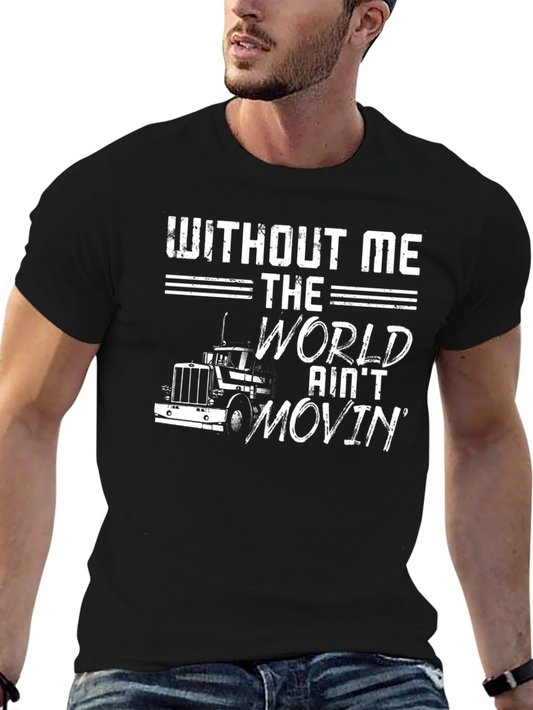 Camiseta Negra Without Me para Amantes del Transporte