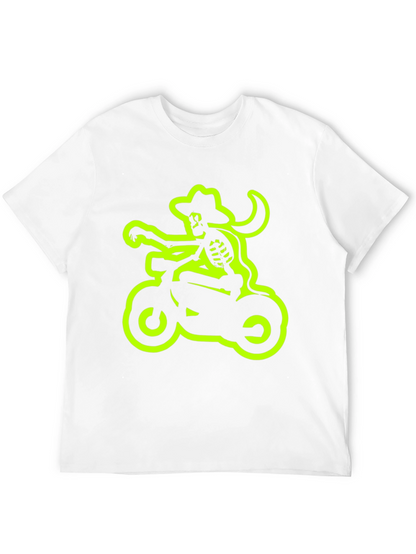 Camiseta Negra con Esqueleto Motero Neón