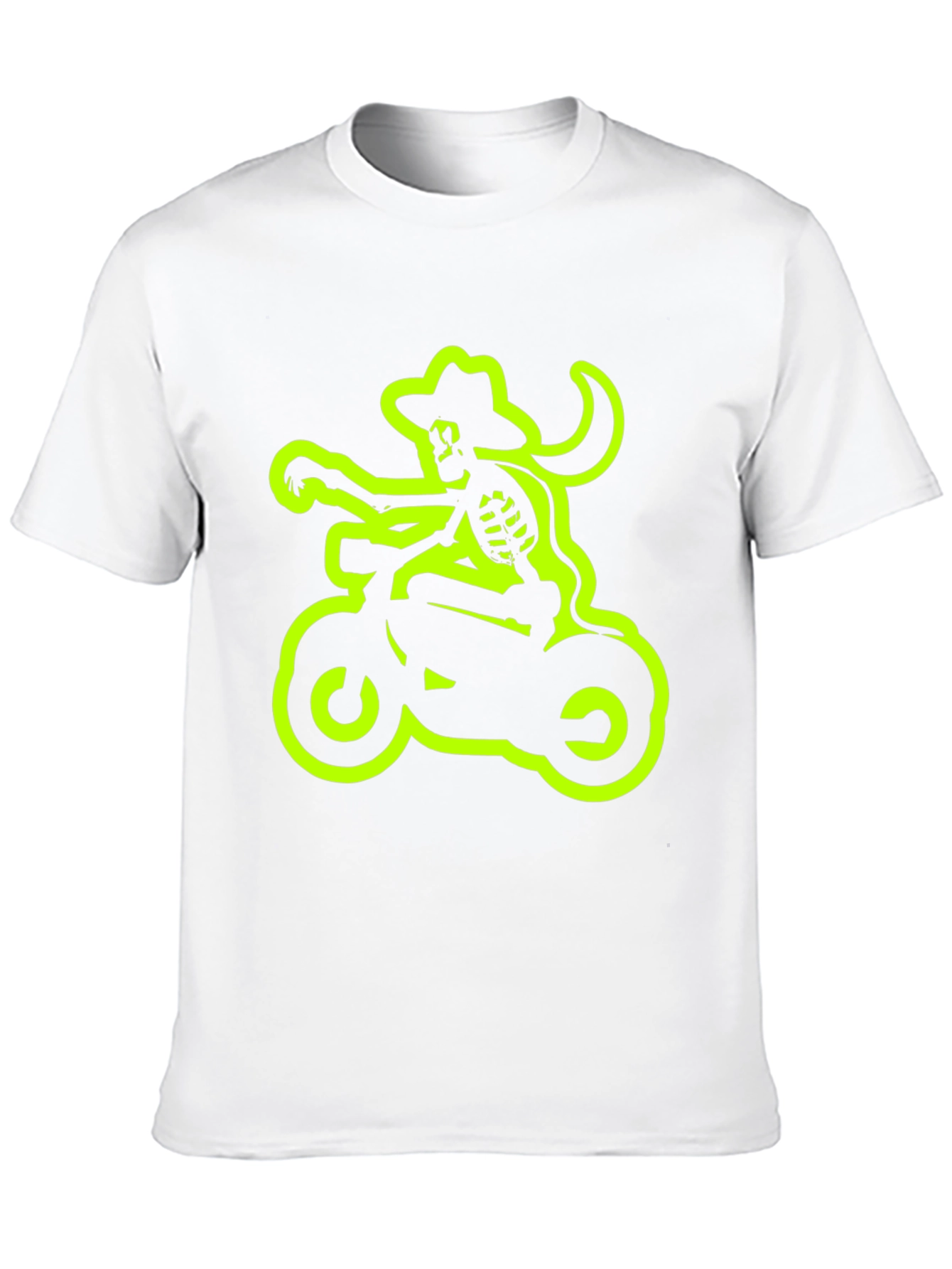 Camiseta Negra con Esqueleto Motero Neón