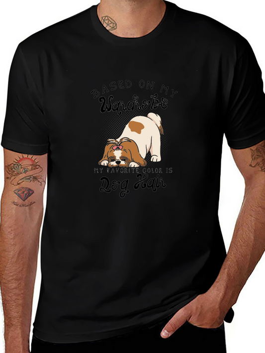 Camiseta Negra Basado en mi guardarropa de pelo de perro