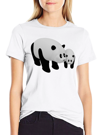 Camiseta Negra con Diseño Panda Adorable