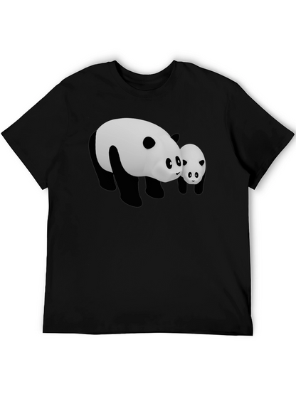 Camiseta Negra con Diseño Panda Adorable