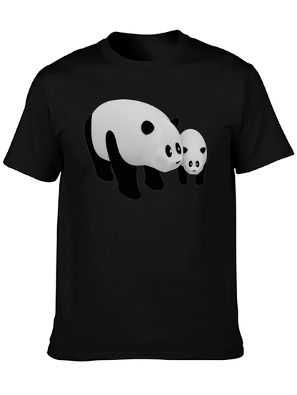 Camiseta Negra con Diseño Panda Adorable
