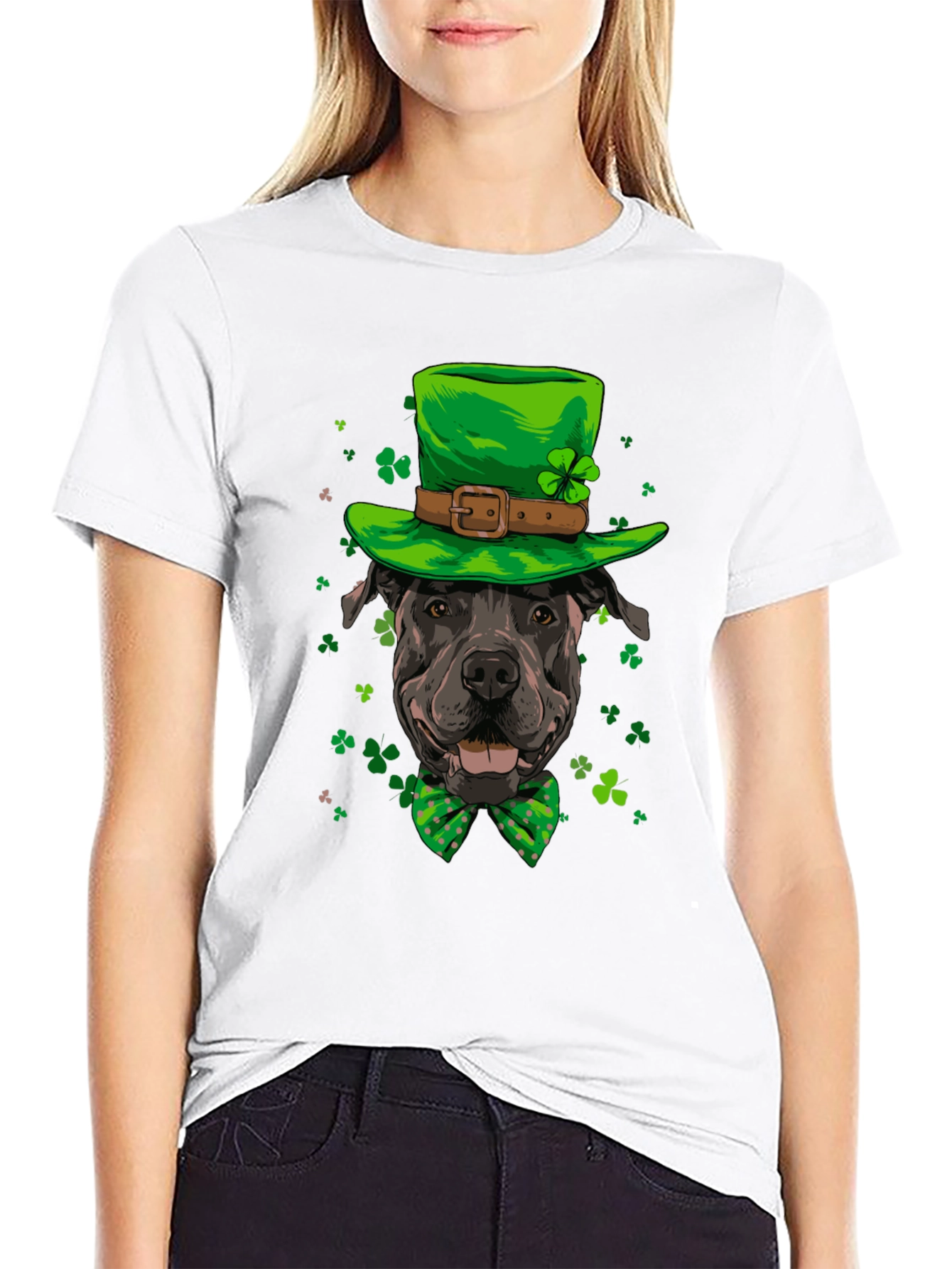 Camiseta Negra con Diseño de Perro Irlandés