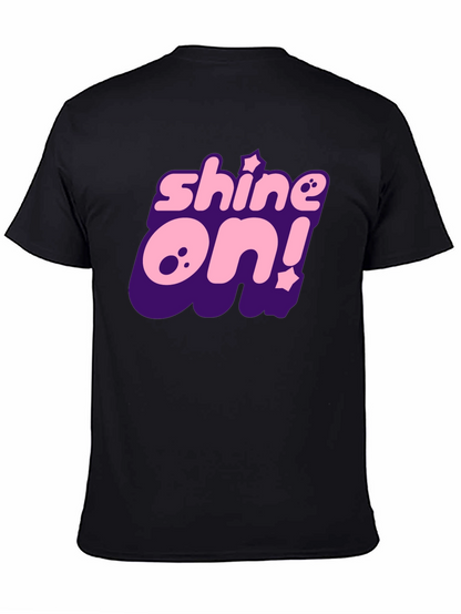 Camiseta Negra Shine On! con Estilo Gráfico Único