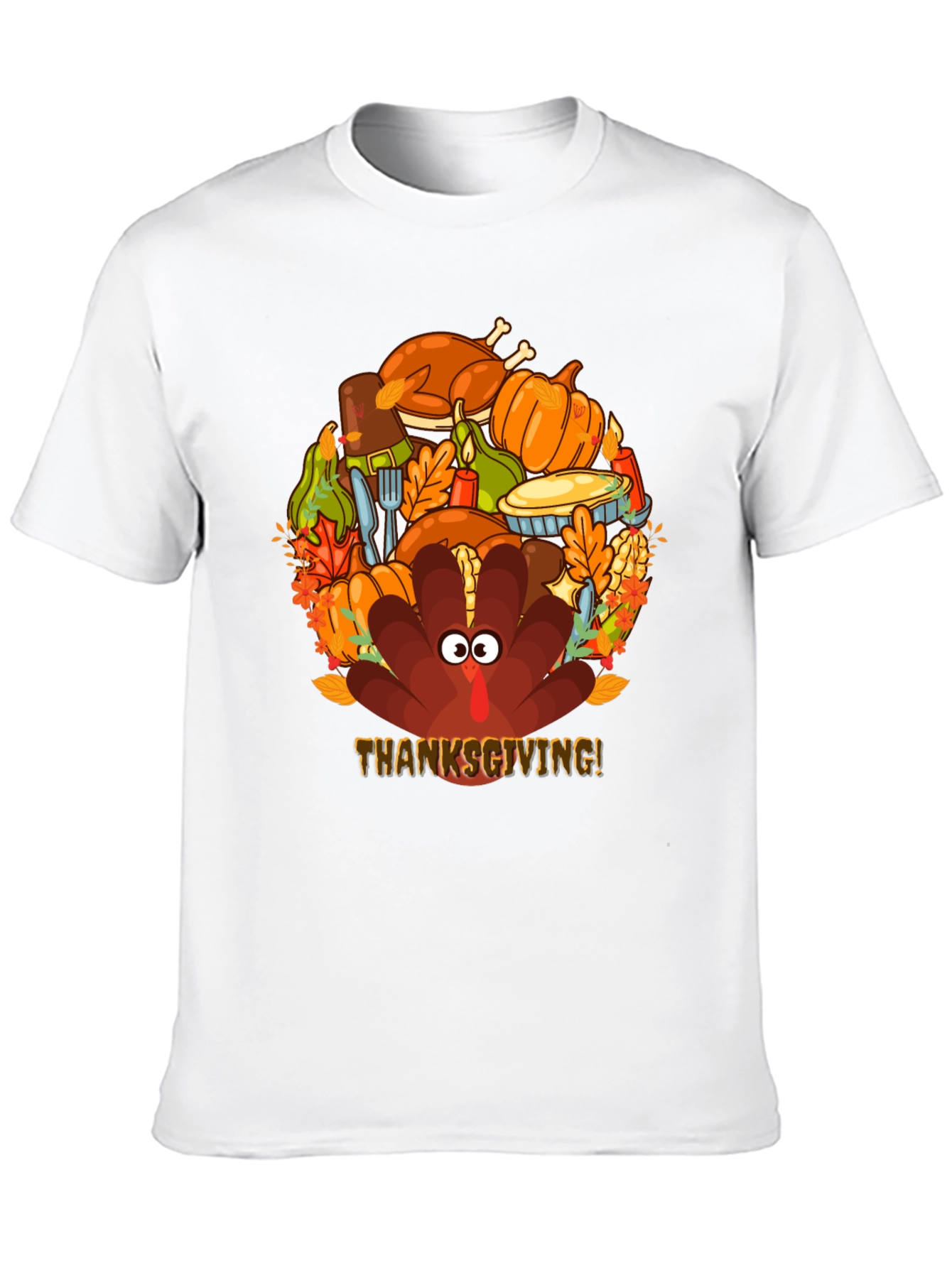 Camiseta Negra Festiva de Acción de Gracias