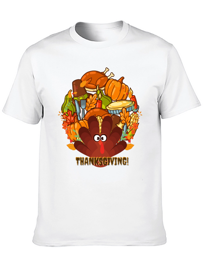 Camiseta Negra Festiva de Acción de Gracias