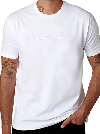 Camiseta Negra Kettlebell Ritmo Cardíaco - Entrena con Pasión