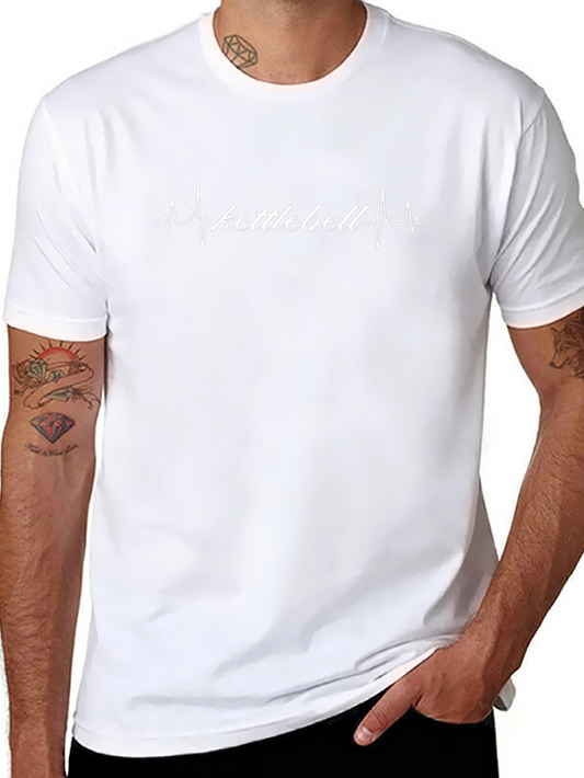 Camiseta Negra Kettlebell Ritmo Cardíaco - Entrena con Pasión