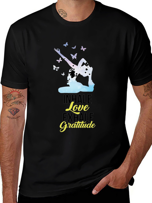Camiseta Yoga: Inhala Amor Exhala Gratitud - Diseño Único