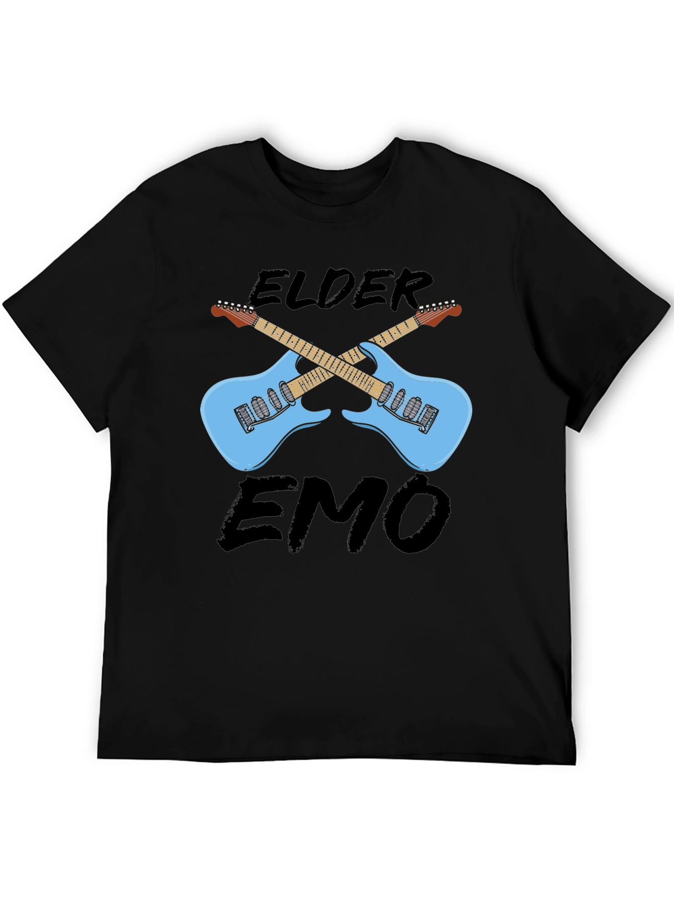 Camiseta Negra Elder Emo con Guitarras Cruzadas