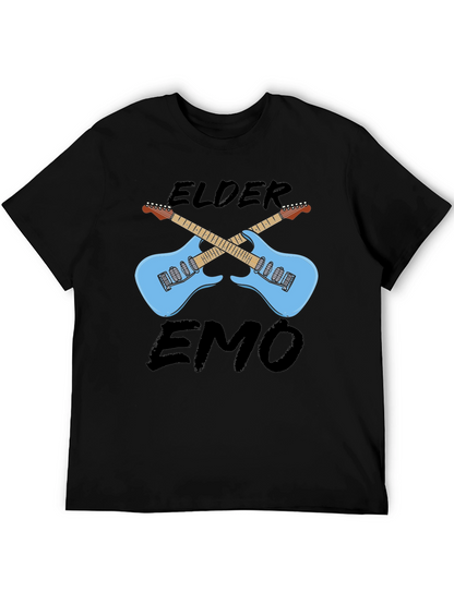 Camiseta Negra Elder Emo con Guitarras Cruzadas