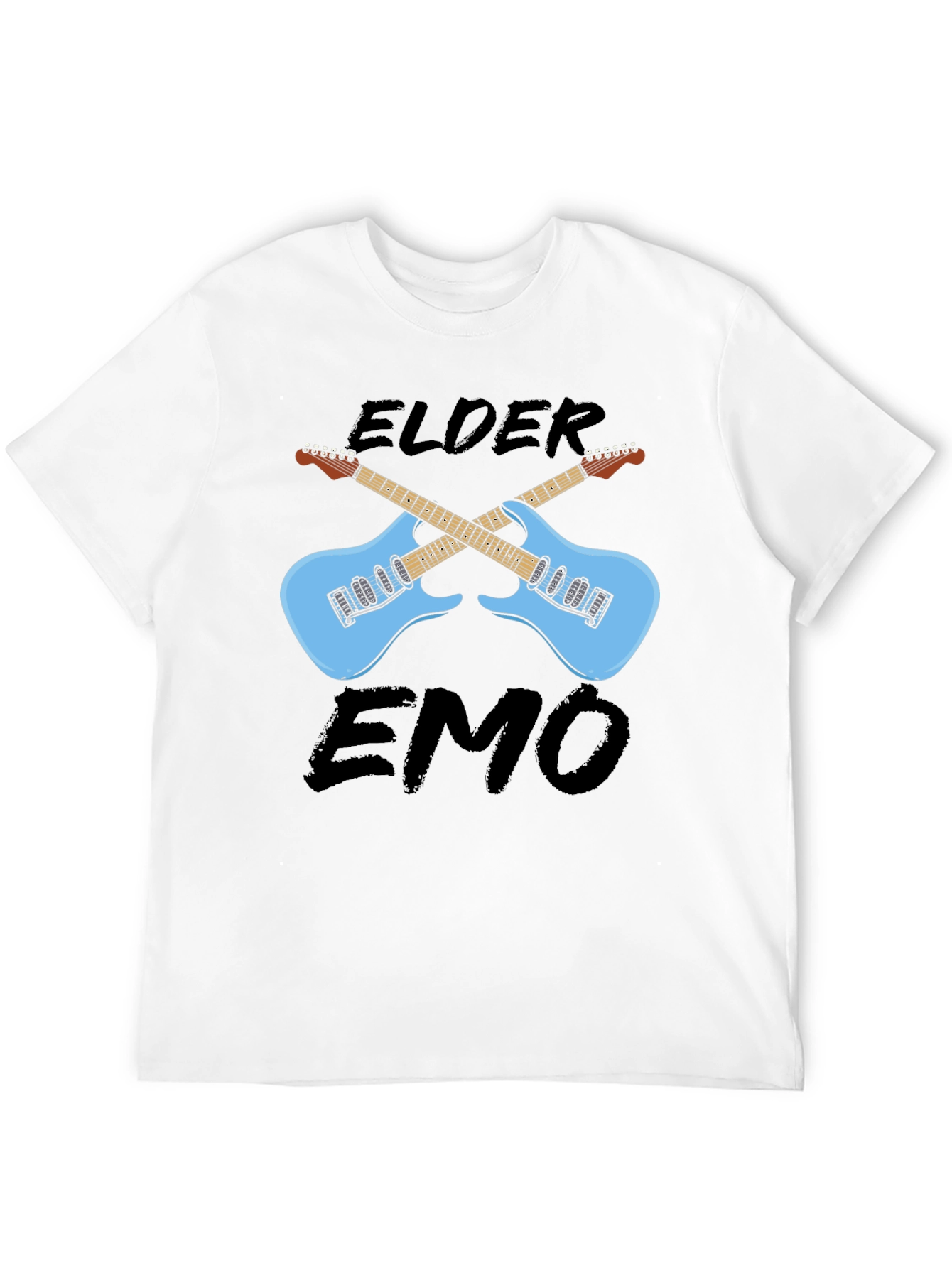 Camiseta Negra Elder Emo con Guitarras Cruzadas