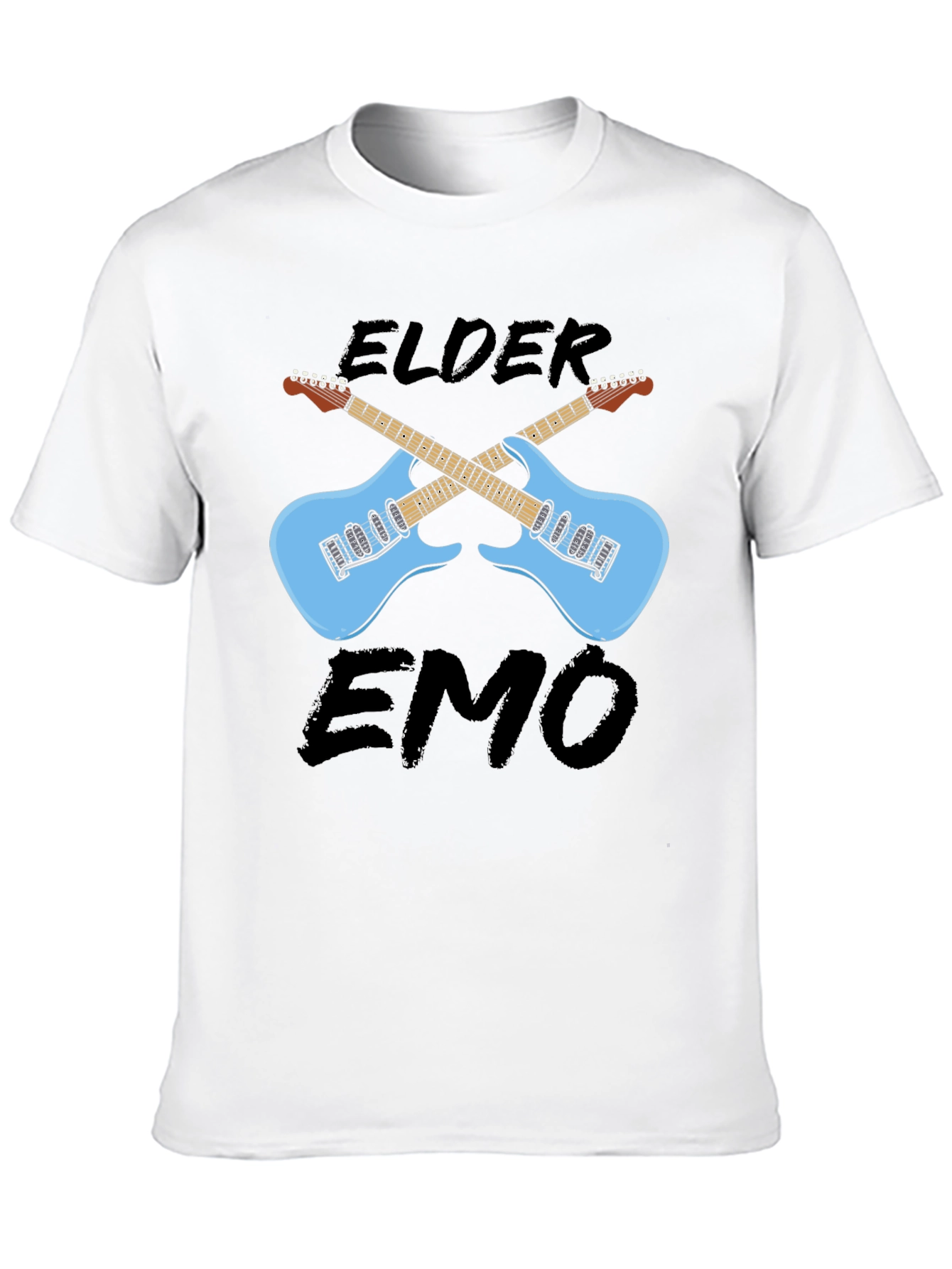 Camiseta Negra Elder Emo con Guitarras Cruzadas