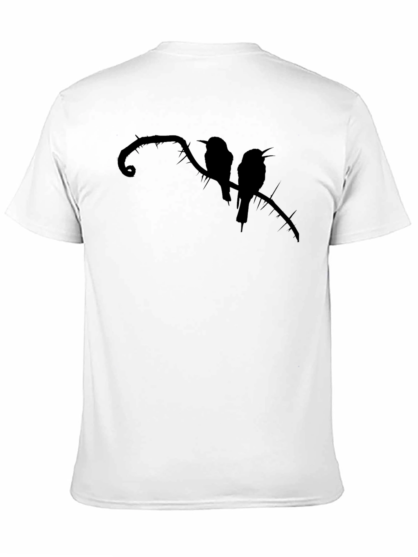Camiseta Negra con Silueta de Aves