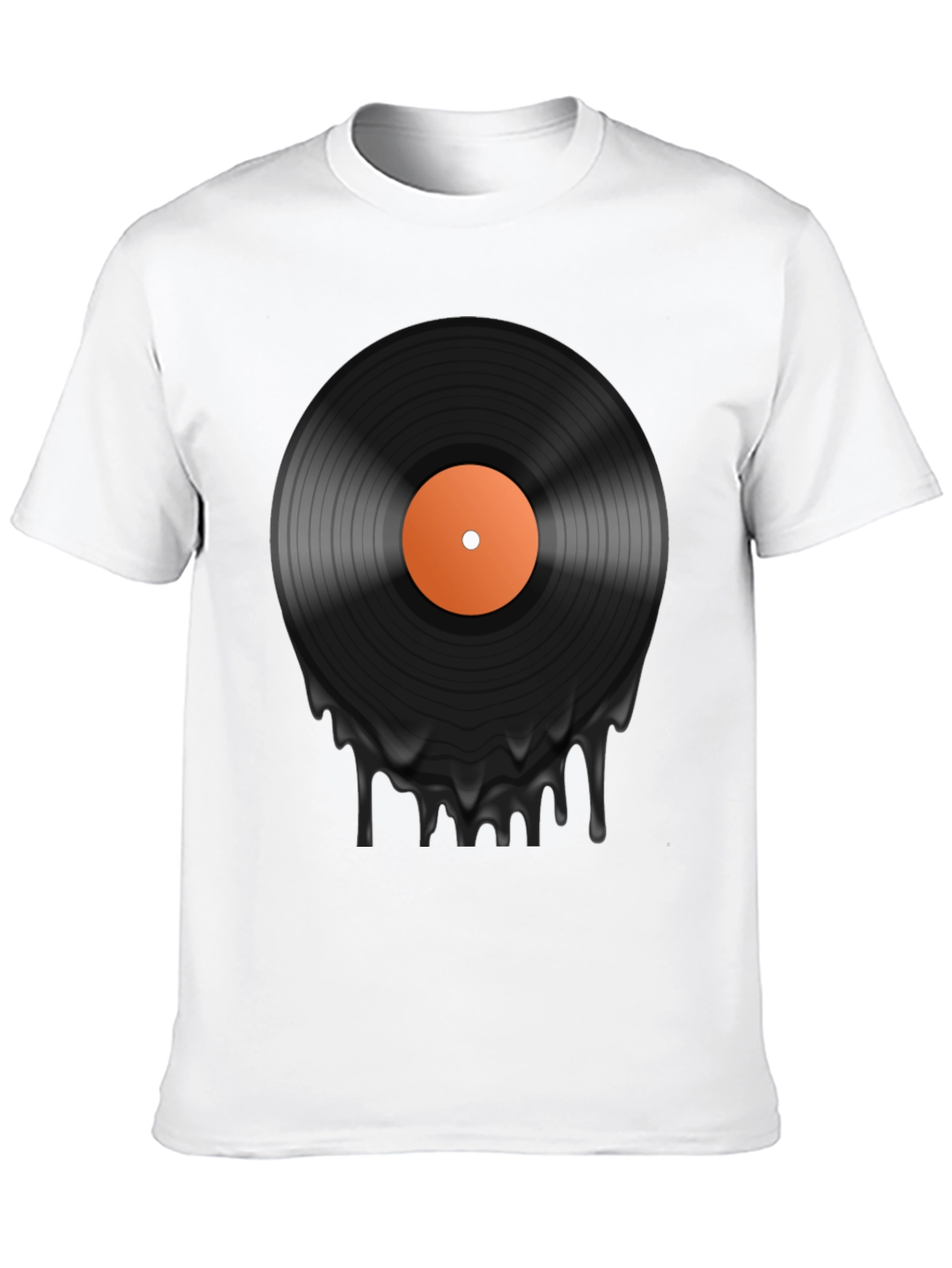 Camiseta Negra con Diseño de Vinilo Derretido