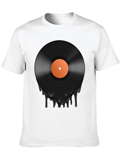 Camiseta Negra con Diseño de Vinilo Derretido