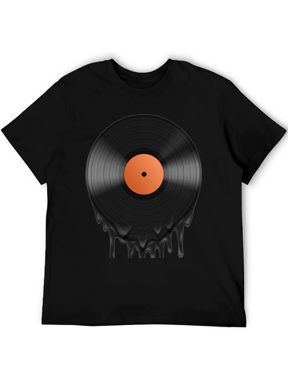 Camiseta Negra con Diseño de Vinilo Derretido
