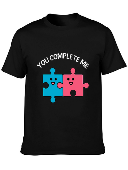 Camiseta Negra You Complete Me para Parejas
