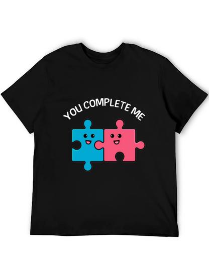 Camiseta Negra You Complete Me para Parejas