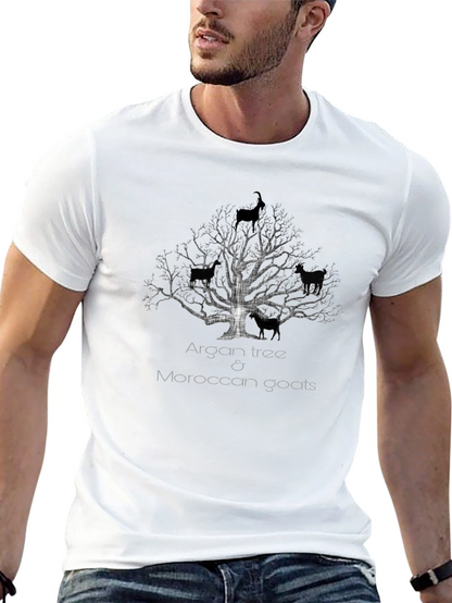 Camiseta Negra Árbol de Argán y Cabras Marroquíes