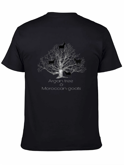 Camiseta Negra Árbol de Argán y Cabras Marroquíes
